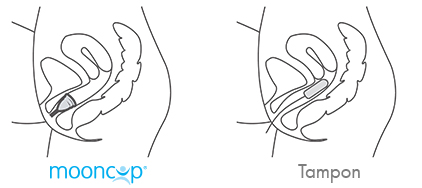 Mooncup, coupe menstruelle réutilisable - Insertion